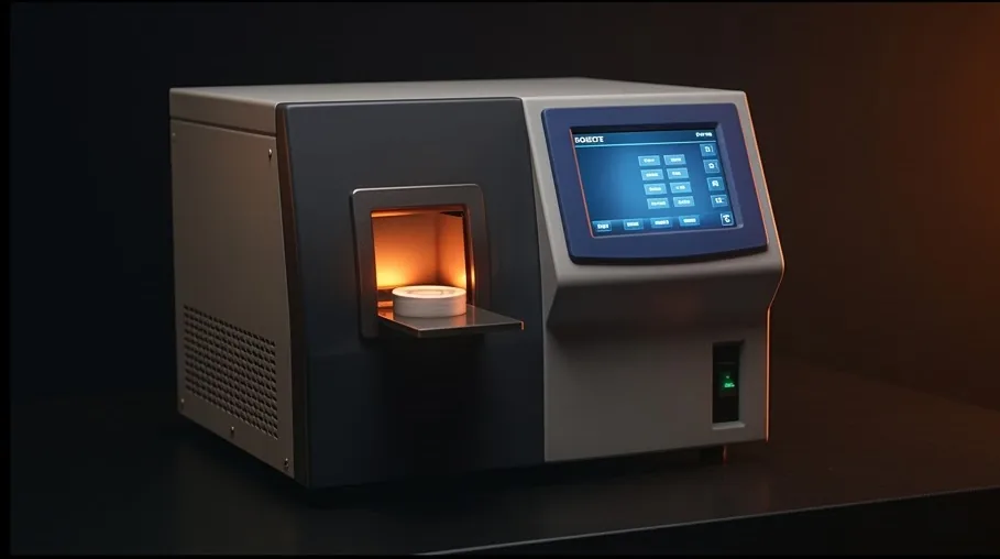 Leco gas analyzer with a glowing furnace chamber